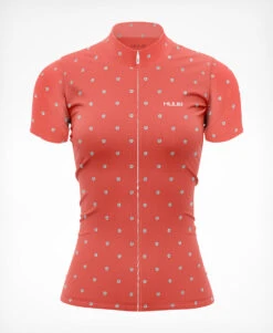 La Fleur Short Sleeve Jersey Coral Flowers - Women's