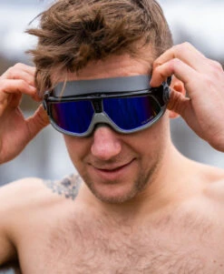 Ryft Open Water Swim Mask Grey / Matt Black - Dark Smoke Mirror 11 Ryft Open Water Swim Mask Grey / Matt Black - Dark Smoke Mirror -Athlete Outfit RyftGoggle Grey LifestyleImagery02