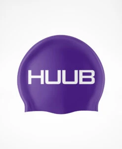 Silicone Swim Cap -Athlete Outfit Swim Cap Product Image Purple Studio Background