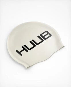 Silicone Swim Cap -Athlete Outfit White HUUB Silicone Swim Cap Flat Lay 45